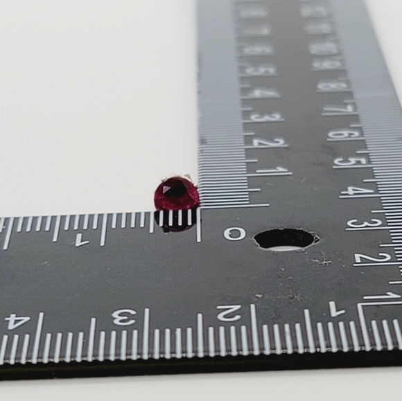 New Fuchsia Round Cut CZ Stud Earrings - Picture 5 of 6